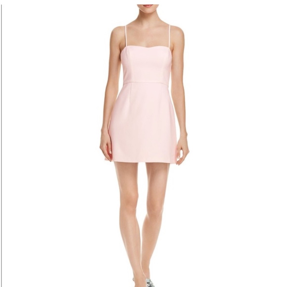 French Connection Whisper Heart Mini Dress in Light Pink